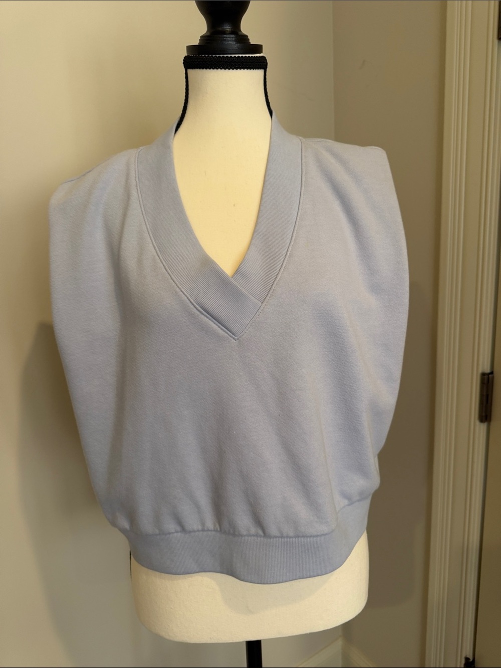 Sundry Pale Blue V-Neck Sleeveless Knit Top